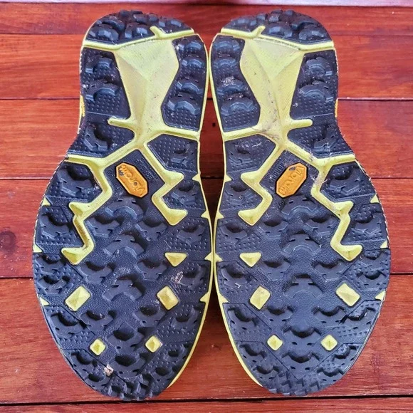 Hoka One One EVO SpeedGoat Shoes Women 9 Trail Sneakers‎ Black Yellow Vibram - Picture 6 of 7